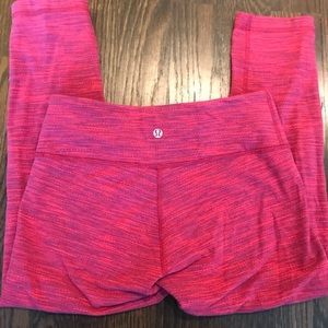 Threaded reddish purple knit leggings lululemon